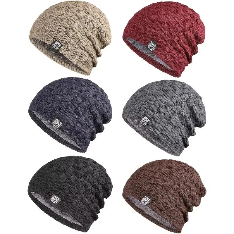 Mens Plush Lining Beanie Winte - Cycling Gear For Cold Weather 评论和价格